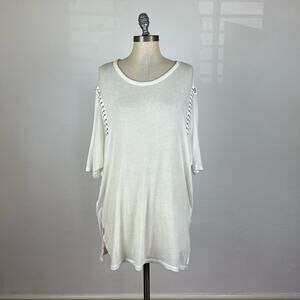 IRO Jeans Mayssa Chain Link Tee in White Medium